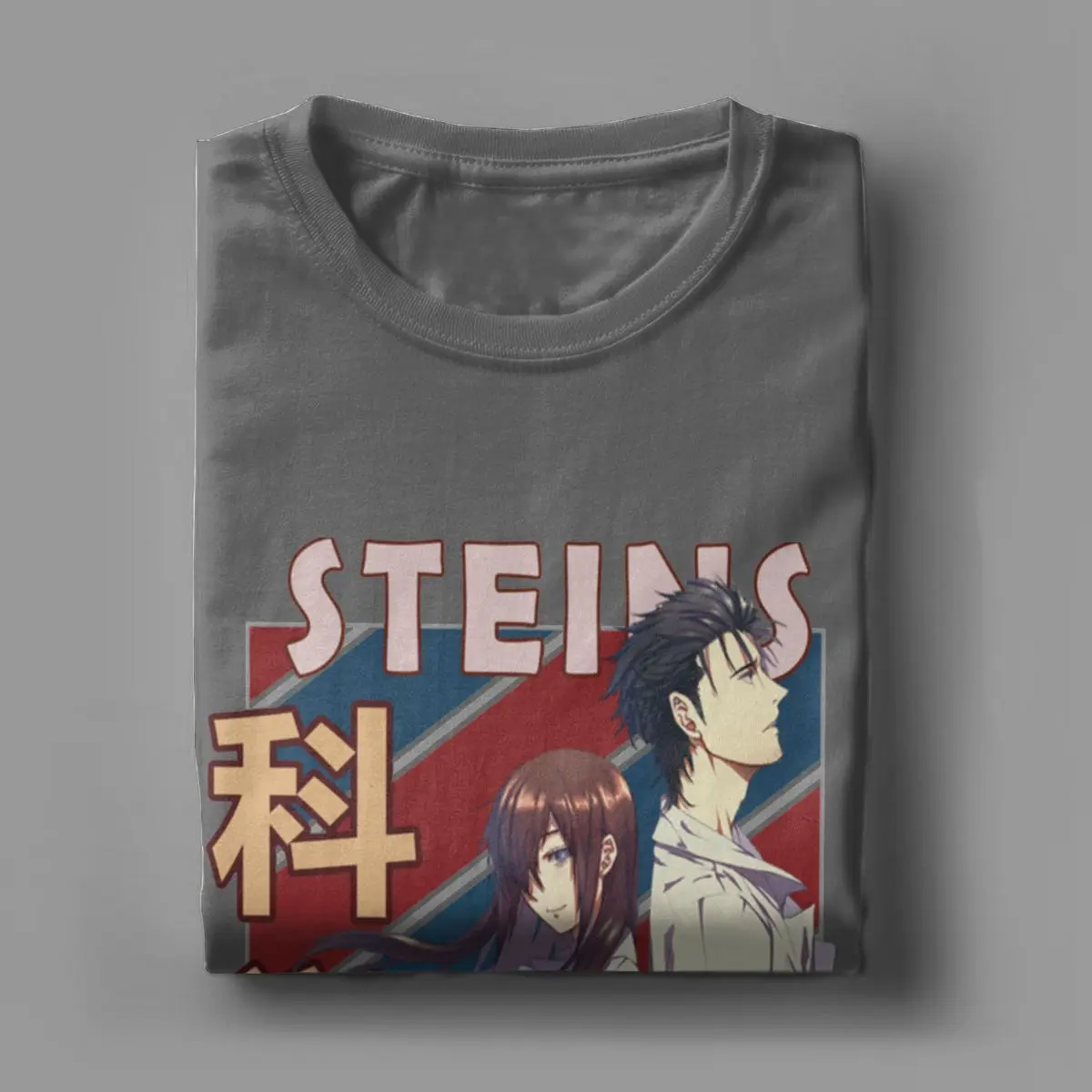 Fun Rintarou Okabe And Kurisu Makise Steins Gate T-Shirt Men O Neck 100% Cotton T Shirt Short Sleeve Tees Gift Idea Clothing