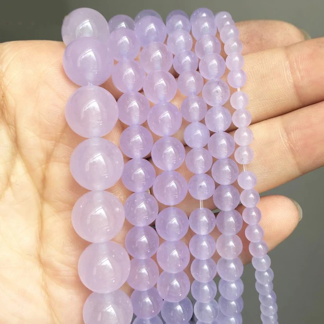 6/8/10mm Groothandel Natuursteen Ronde Chalcedoon Jade Losse Spacer Kralen voor Sieraden Maken DIY armbanden Ketting Accessoires