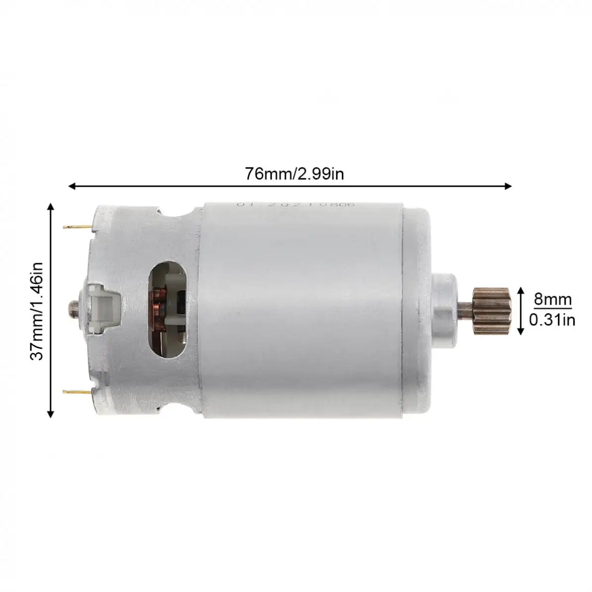 RS550 DC Motor 10.8V 12V 14.4V 16.8V 18V 21V 25V  21500-29000RPM with Single Speed 9 Tooth for Electric Drill / Screwdriver