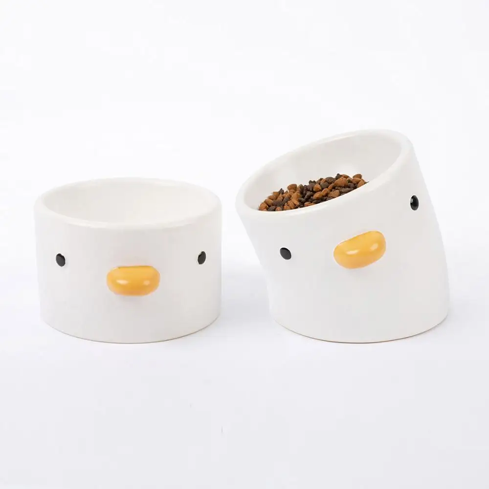 Cute Chick Design Ceramic Pet Cat Dog Bowl MW017 Drinking Bowls For Small Puppy Dogs Adult Cats Feeding Food And Water 200/500ml