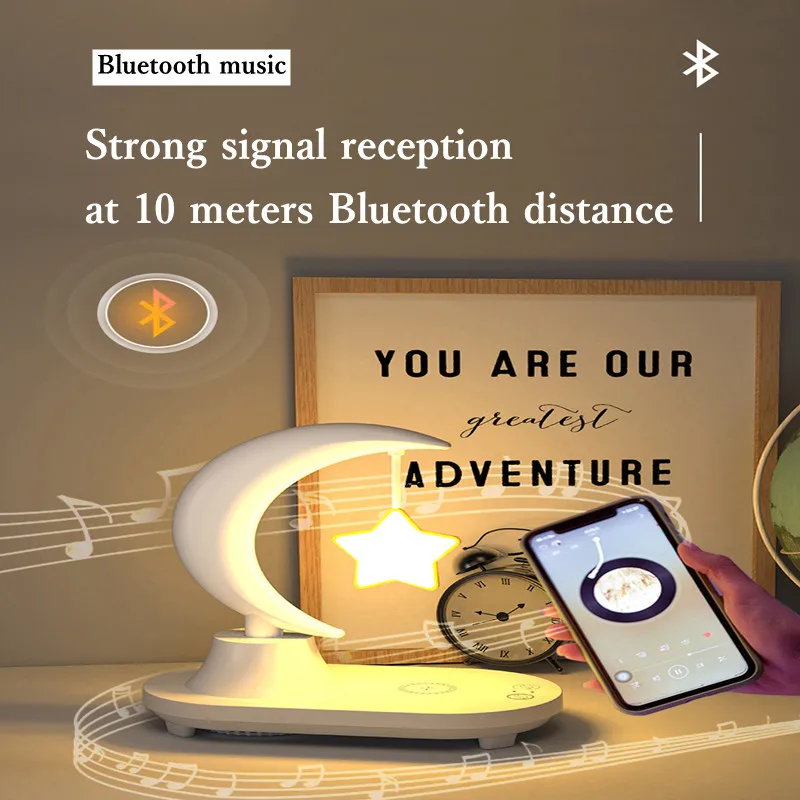 Star Bluetooth Speaker Led Bedside Romantic Colorful Atmosphere Night Light Mobile Phone Wireless Charging Smart Creative Gift