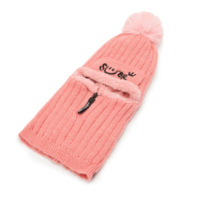 Women Winter Thick Warm Knitted Beanies Cap Hats Lady Full Face Covered Outdoor Ski Riding Cap Hat For Women