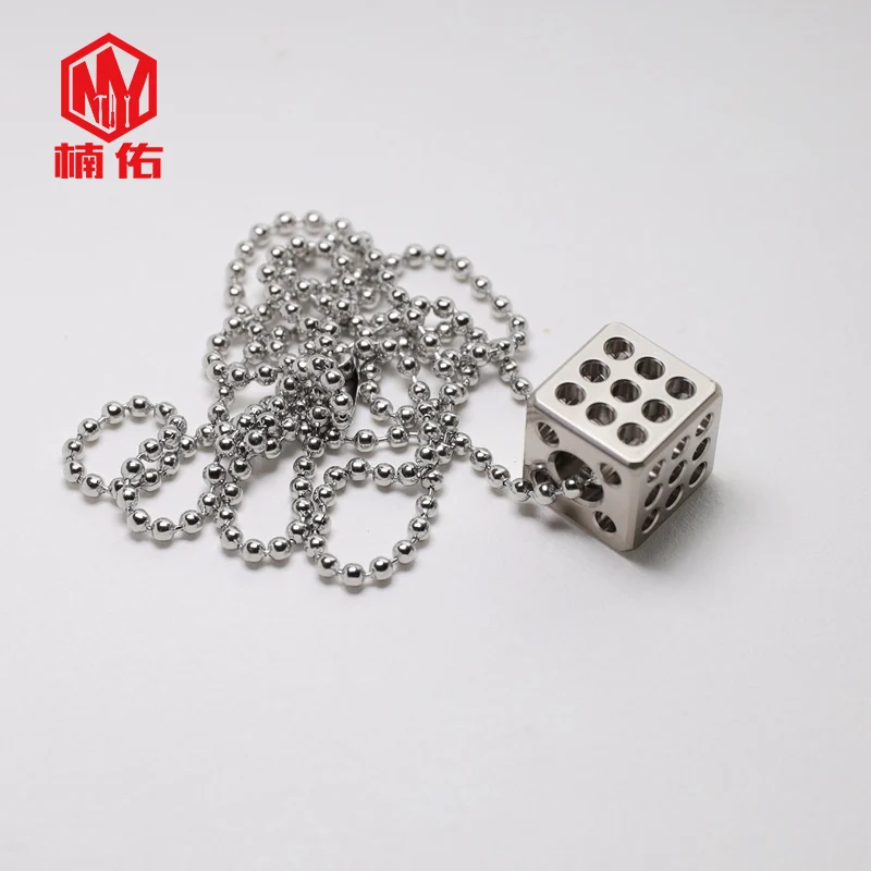 

1PC Titanium Alloy Full Hollow Square Dice EDC Paracord Beads Lanyard Pendants Knife Beads Rope Cord Beads Pendants