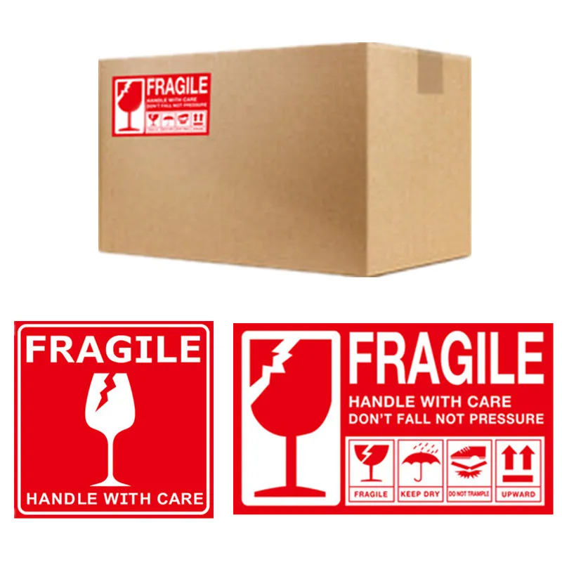 50pcs Big Warning Move Labels Fragile Stickers Do Not Bend Handle with Care Packing Labels Stickers for Goods Express Delivery