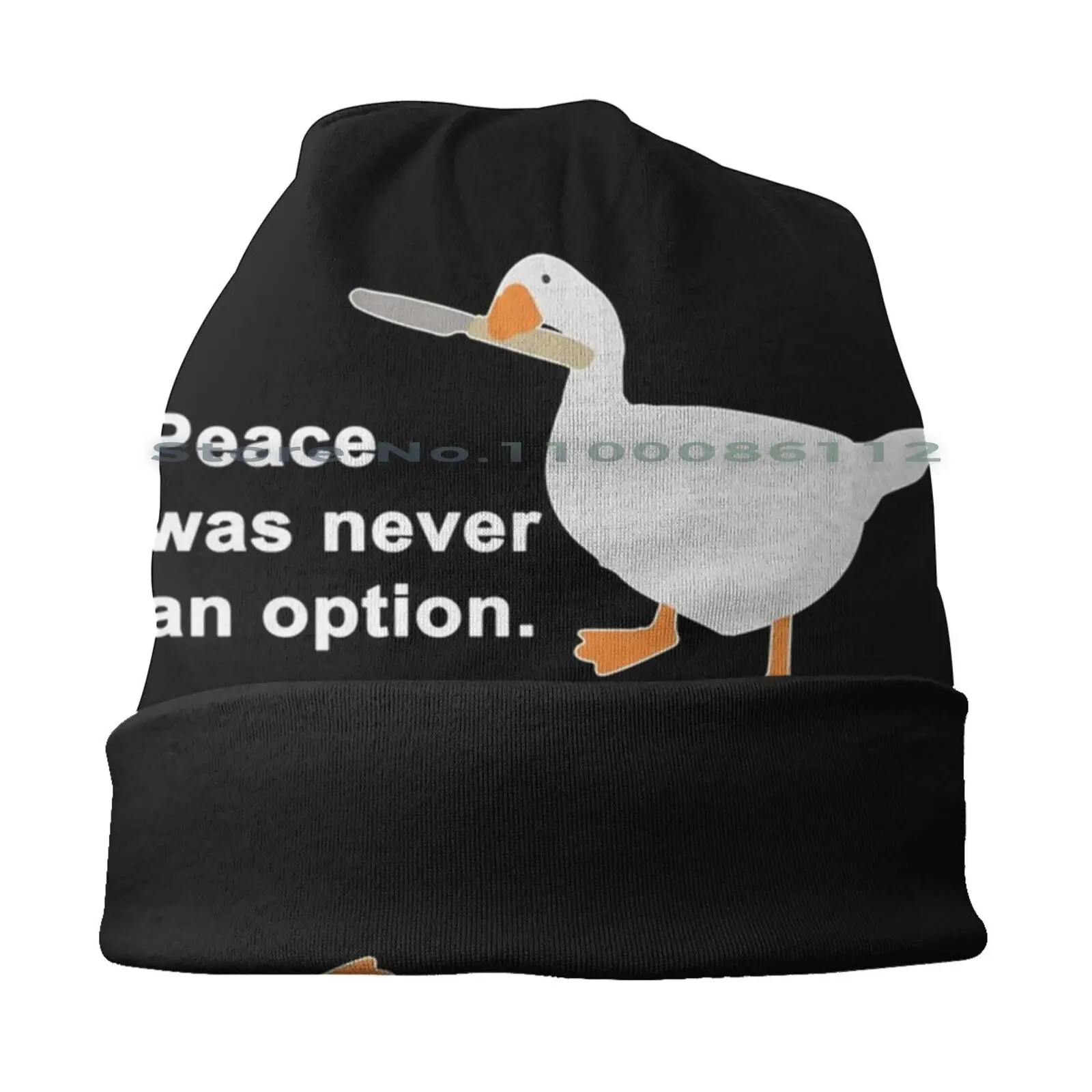 Peace Was Never An Option Goose Game Beanies Knit Hat Goose Peace Was Never An Option Knife Untitled Meme Mess With The Honk