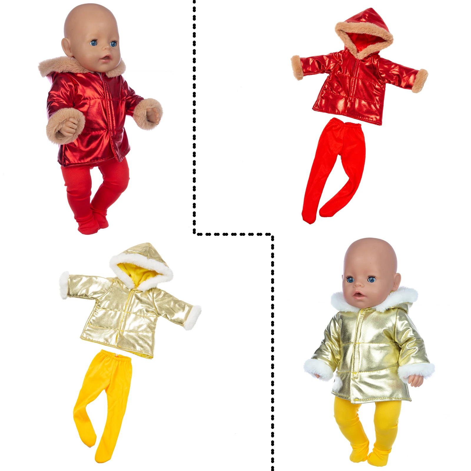 2023 New Down jacket + leggings Doll Clothes Fit For 18inch/43cm baby new born Doll clothes reborn Doll Accessories