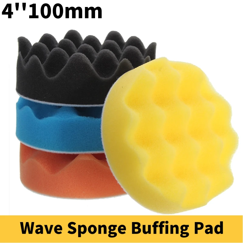 

4'' 5 Pcs/Set Polishing Pads 100mm Sponge Buffing Waxing Pad Kit Tool For Car Polisher Buffer Auto Paint Care Beauty Cleaning