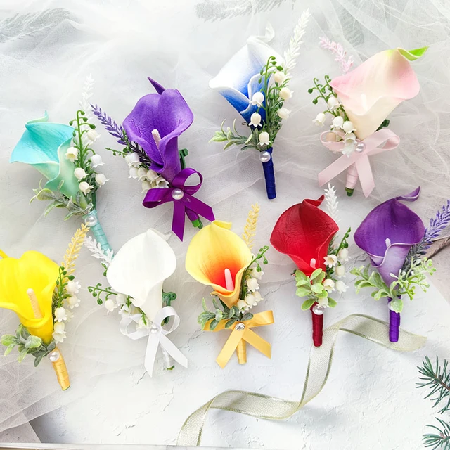 Artificial Lily Flower Wedding Decoration Wedding Suit Accessories Men Brooch Boutonnieres Aliexpress