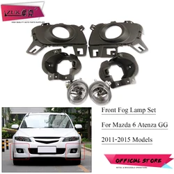 ZUK For Mazda 6 GG Front Bumper Fog Light Modification Set Year 2011 2012 2013 2014 2015 Fog Lamp For Sedan Wagon Liftback Model