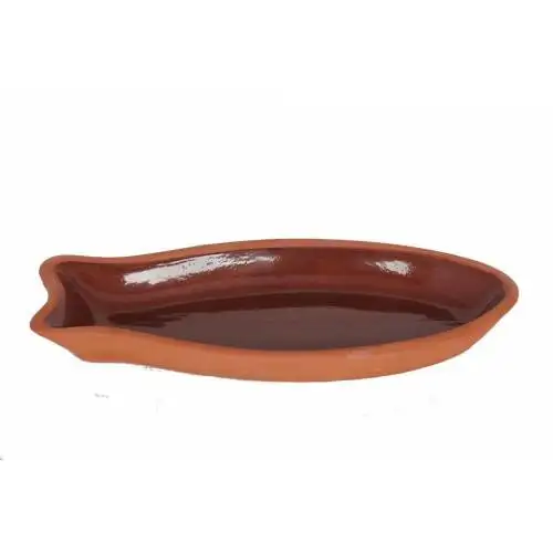 Fish Pan In-Glazed Clay Hot Pot 28 cm Product Type TavaRenk Brown Dark Material Ceramic Natural clay soil.