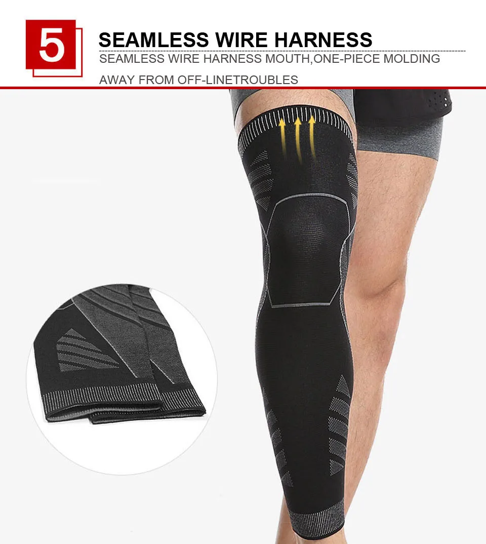 AOLIKES Sport-Kompressionsärmel für das ganze Bein, Kniestützen, Stützschutz zur Linderung von Gewichtheben, Arthritis, Gelenkschmerzen – Detail 11
