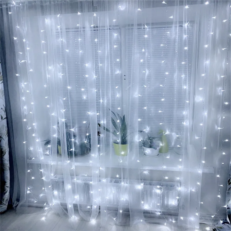 3*2.5M 240LED Curtain Icicle String Lights Fairy Garland Wedding Party Holiday lighting Window Home Decorative Light