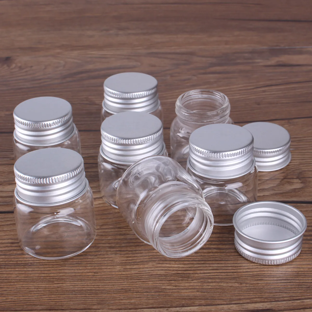 3pcs 20ml 37*40mm Glass Bottles with Aluminum Lids Spice Jars Storage Bottles Pill Container Candy bottles