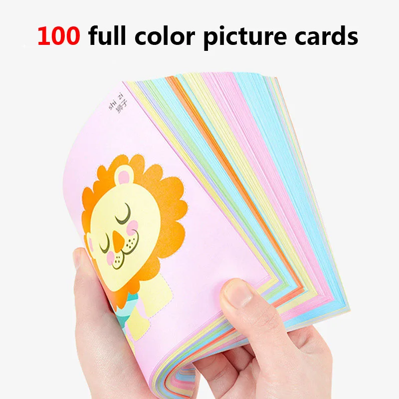 100Pcs/set Cartoon Colorful Paper Folding and Cutting Toys Children Animal Book Art Craft Handmade DIY Education Kids Toy Gift