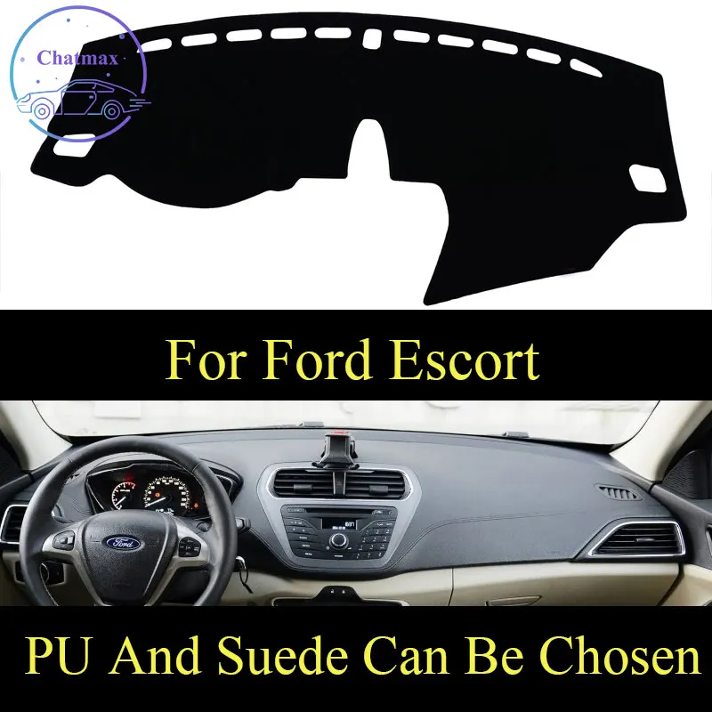 For Ford Escort Dashboard Console Cover PU Leather Suede Protector Sunshield Pad