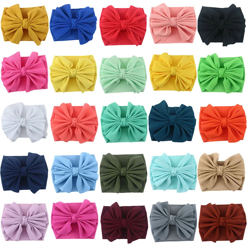 

New Baby Bowknot Headand Large Bows Elastic Baby Headwrap Girls Headbands Bandeau Bebe Fille Baby Turban Baby Hair Accessories