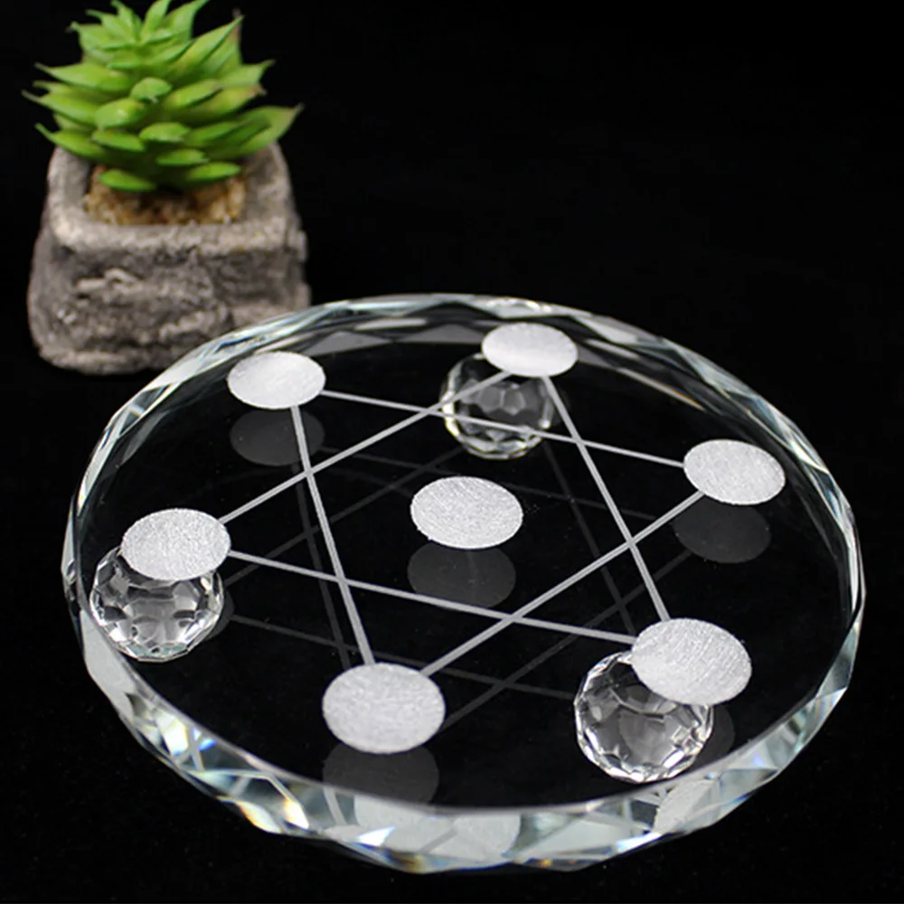 Seven Star Array 7 Star Plate Asian Quartz Crystal Healing Ball Base Sphere Stand Home Decor Ornaments Gifts