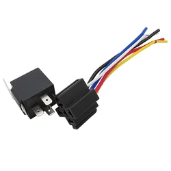 1Pcs JD1914 Car Relay 12V 40A 5 Pin Waterproof Automotive Relay With Black Red Copper Terminal Auto Relais with 5-Wire Socket