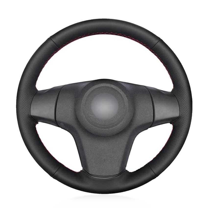 Hand-stitched Black Leather Car Steering Wheel Cover for Chevrolet Niva 3-Spoke Lada Niva Opel Vauxhall Corsa D 2006