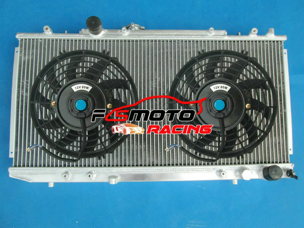 Aluminum Radiator+Fans For Toyota Celica GT4 ST185 RC GT-Four 2.0L Turbo 3S-GTE I4 4WD 1989-1993