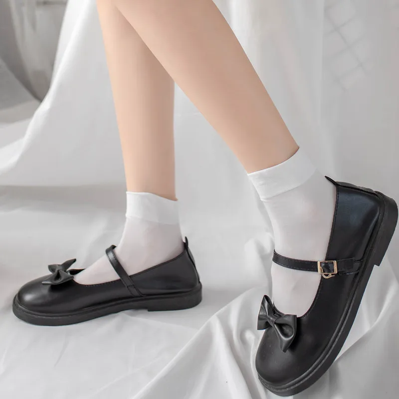 Women Socks Spring Summer Ladies Solid Color Socks Long Tube Short Socks High Mid Tube Socks Velvet White Black Soks for Girls