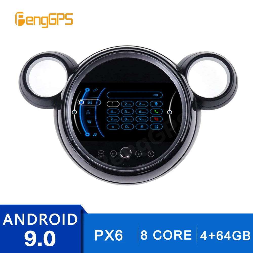 

9 дюймов 4 + 64G 2 Din стерео Android 9,0 для BMW Mini One F55 F56 Cooper 2007-2014 фотомагнитола мультимедийный блок