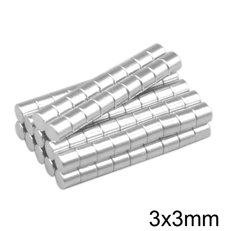 100~3000PCS 3x3 mm Search Minor Disc Magnet 3mmX3mm Bulk Small Round Magnets 3x3mm Neodymium Round N35 Strong Magnets 3*3 mm