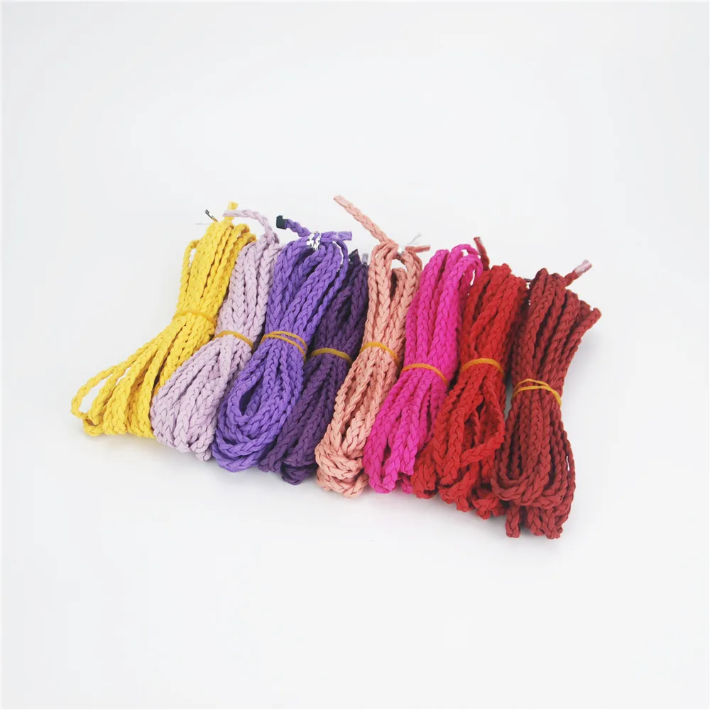 High quality 5meters/lot Faux Suede Leather Braided Beading Cord  Rope  Thread DIY Accessories 16color for choose ds234