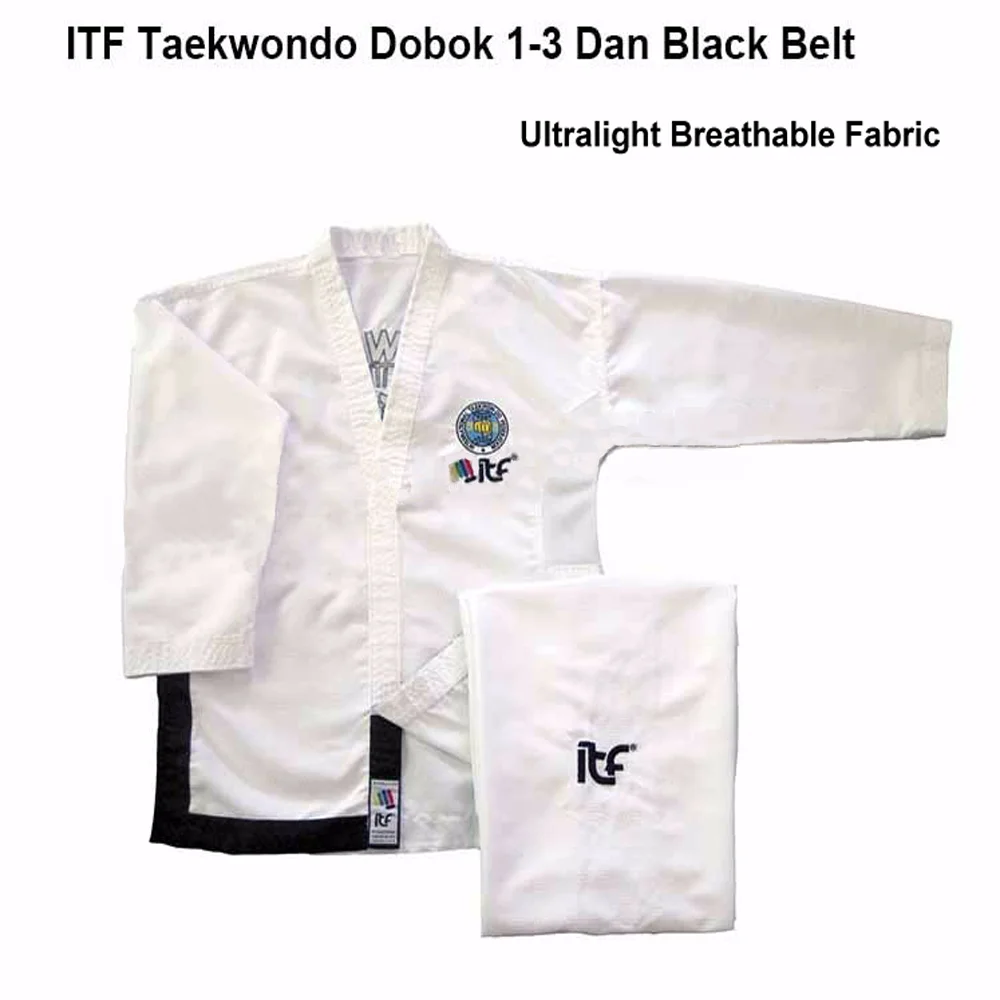 New White Ultralight Breathable ITF Approve Taekwondo Assistant Uniform master Doboks With Design Embroidery Kimono suit 1-6 Dan