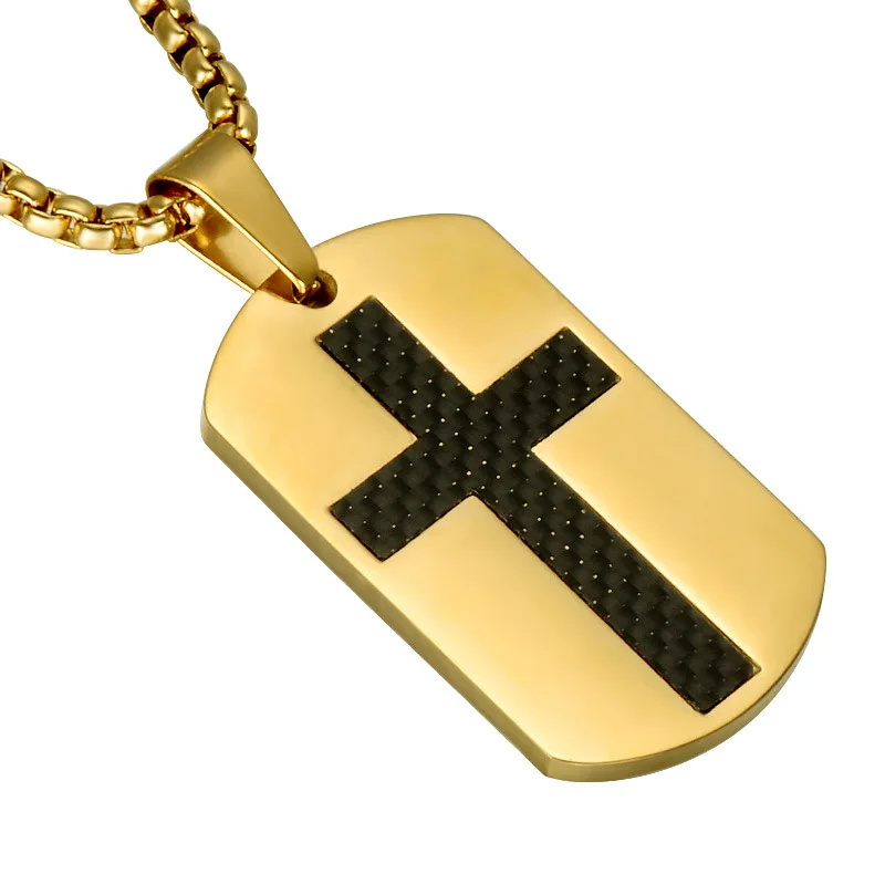 

Углеродного волокна труба квадратного сечения из нержавеющей стали Dog Tag крест подвески, цинковый сплав, подойдет в качестве подарка как для мужчин, так и для Ювелирные изделия Прямая доставка