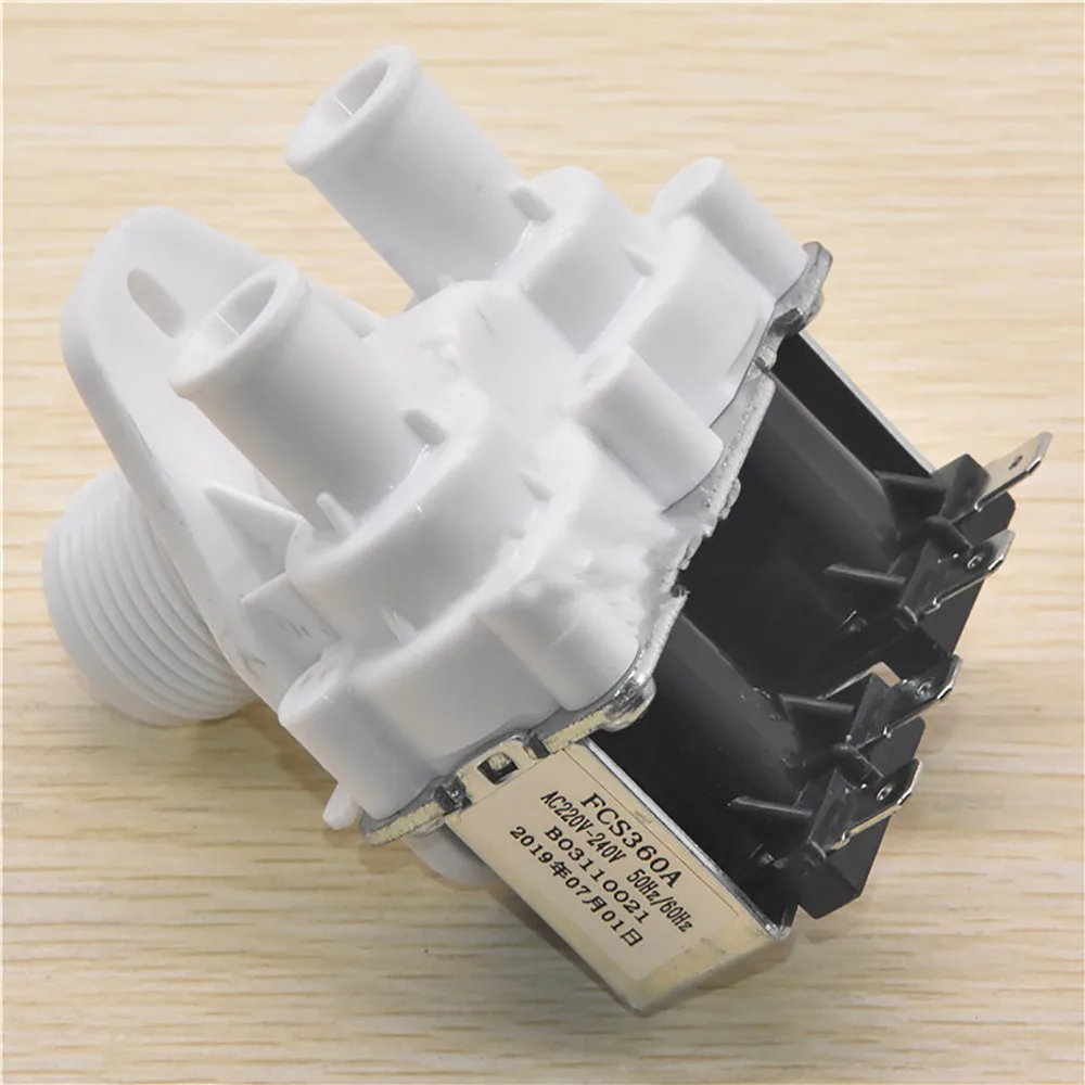 البلاستيك الملف اللولبي صمام المغناطيسي غسالة مزدوجة رئيس غسالة صمام مدخل المياه تحكم الضغط التبديل