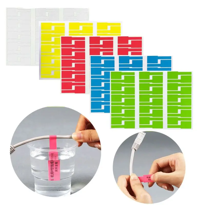 30Pc Cable Labels Sticker Waterproof Identification Tags Work with Laser Printer Y98E