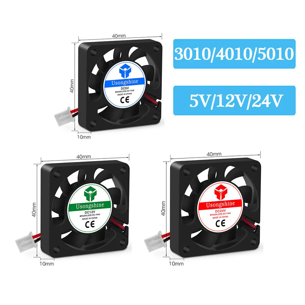 

3D printer parts cooling fan 3010 4010 5010 5015 5/12/24V brushless DC fan for radiator cooler SP-3