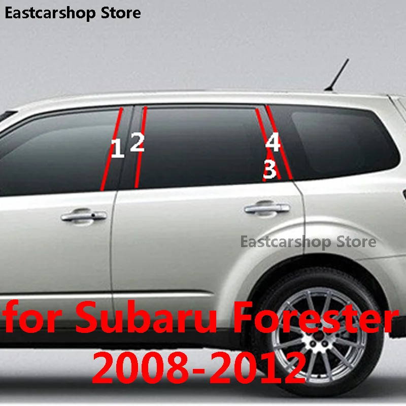 For Subaru Forester SH 2012 2011 2010 Car Door Central Window Middle Column Trim Strip PC B C Pillar Cover Accessories 2009 2008