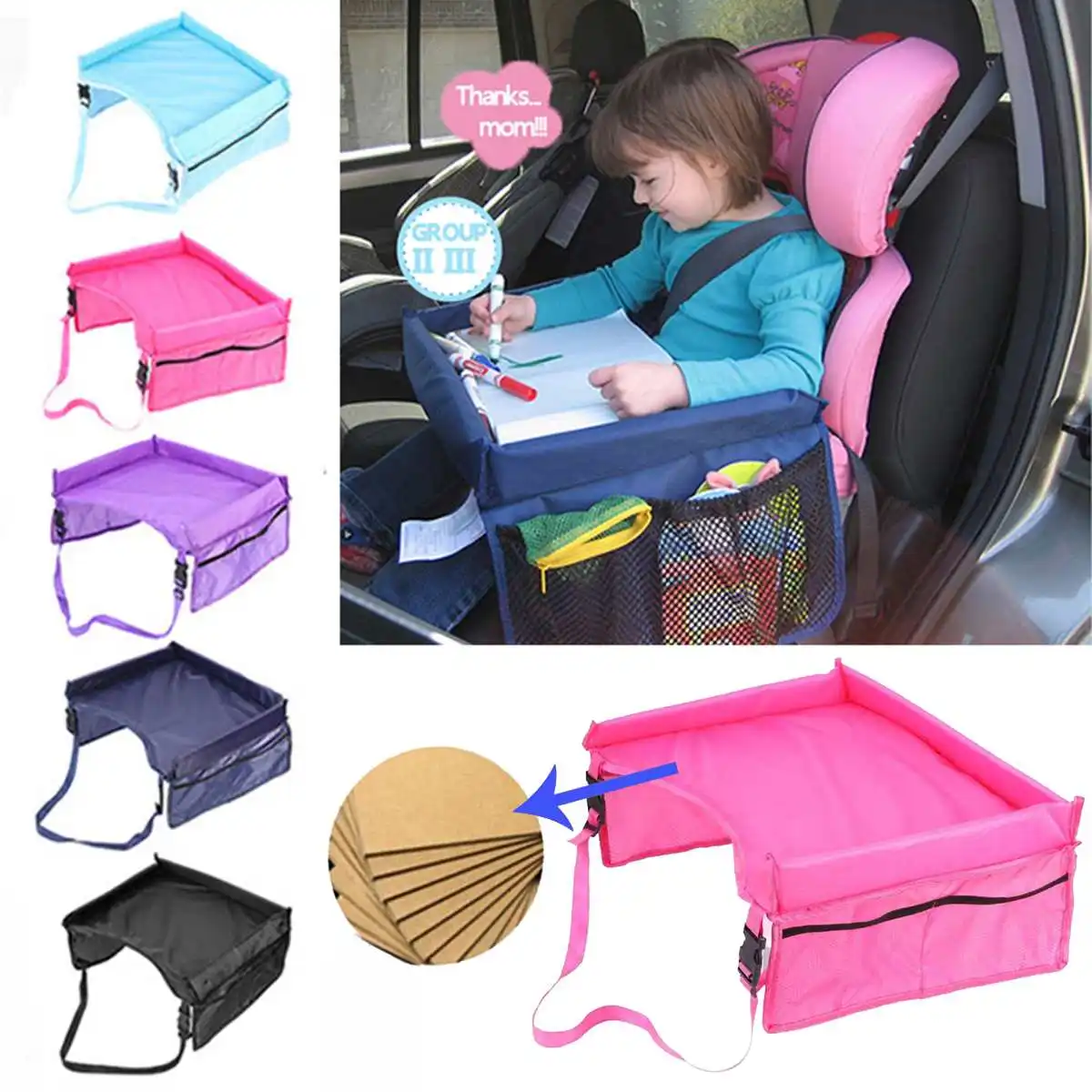 Kind Auto Sitz Tablett Platten Lagerung Rack Auto Hinten Stamm Lagerung Net Wasserdichte Baby Auto Cartoon Spielzeug Halter Lagerung Baby zaun