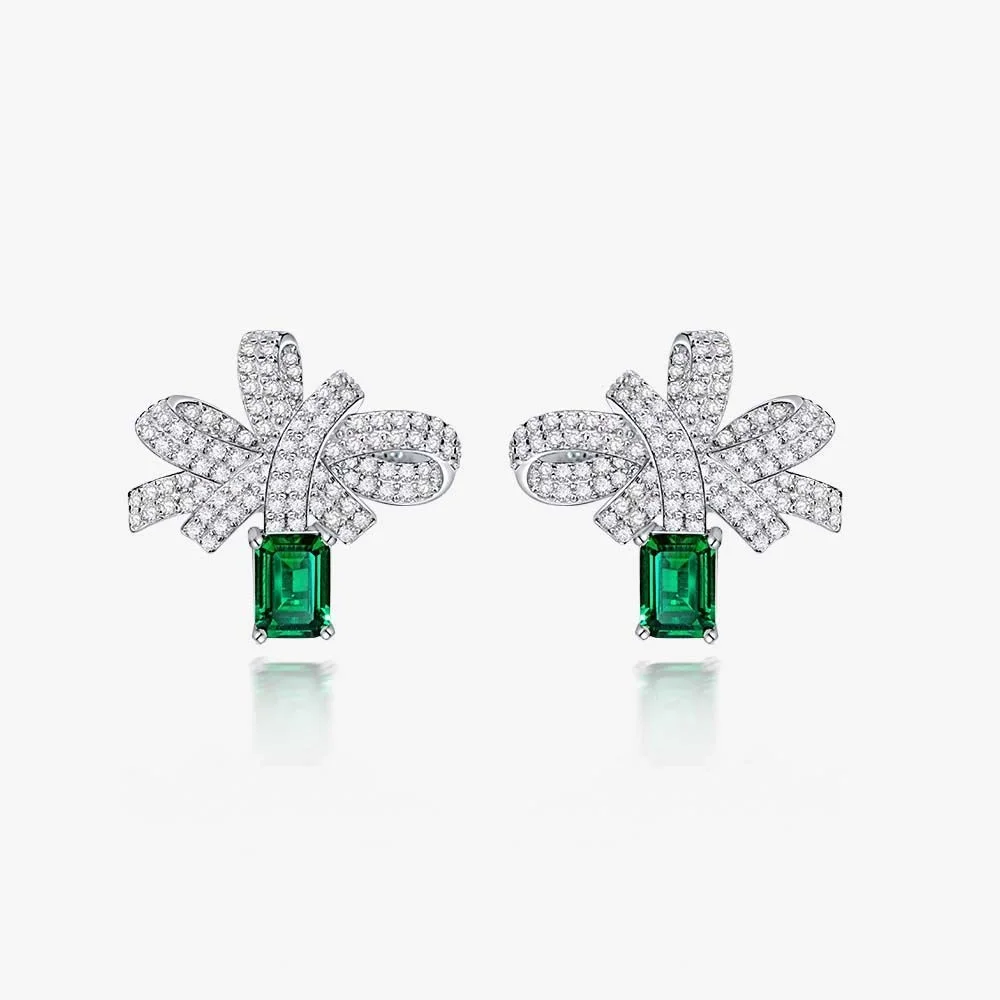 

Женские серьги из серебра 925 пробы, с изумрудом