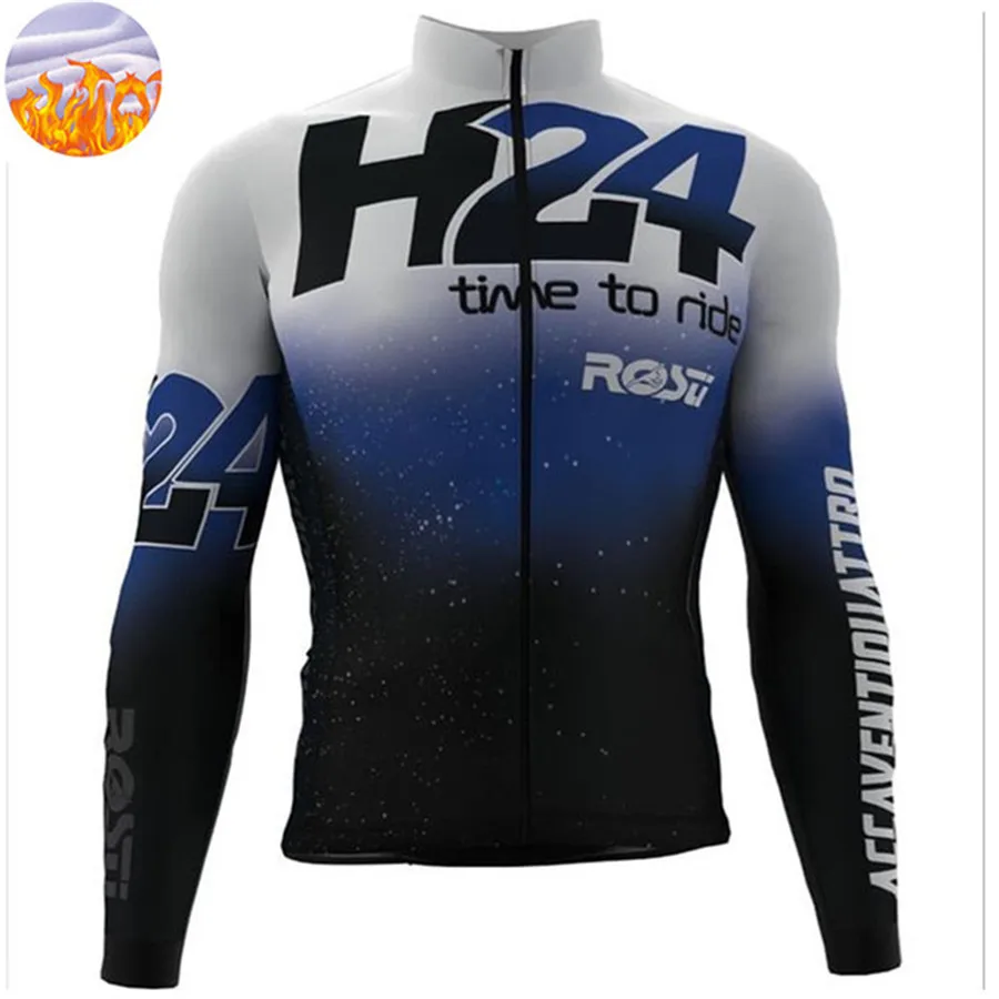 

Rosti Winter Cycling Jersey Long Sleeve Cashmere Top Jacket Men MTB Bicycle Clothing Fleece Roadbike Cycle Road Ciclismo Hombre