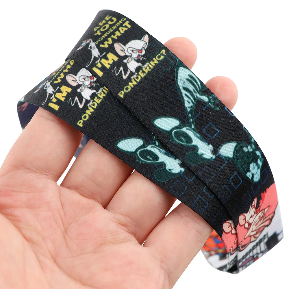 Flyingbee-llavero de dos ratones para amantes del Anime, correa de cuello con cordón para USB, soporte para insignia, cuerda para colgar, DIY, X2387