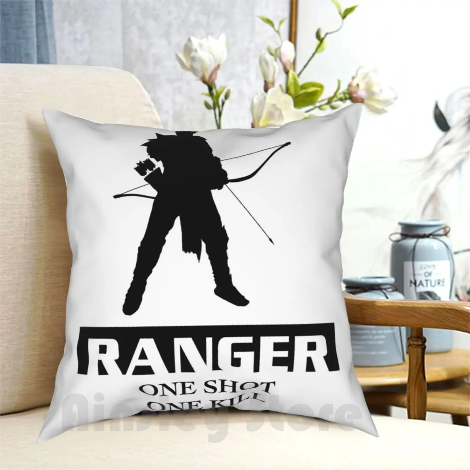 Ranger Pillow Case Printed Home Soft Throw Pillow D D And Pathfinder D20 Ranger One Shot One Kill Bulls Eye Bow Arrow