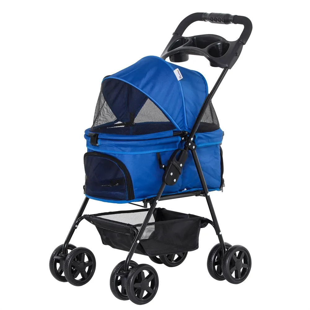 Pawhut opvouwbare hondenkinderwagen met universele wielen