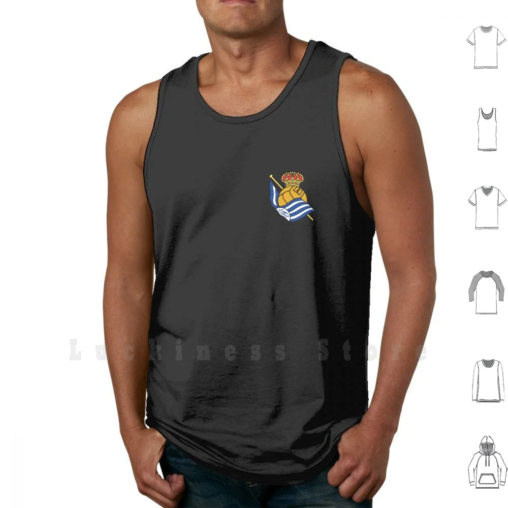 Real Sociedad Logo Tank Tops Vest Sleeveless Liga Spain Spanish Ldc Soccer League Sport Primera División De Espa ?