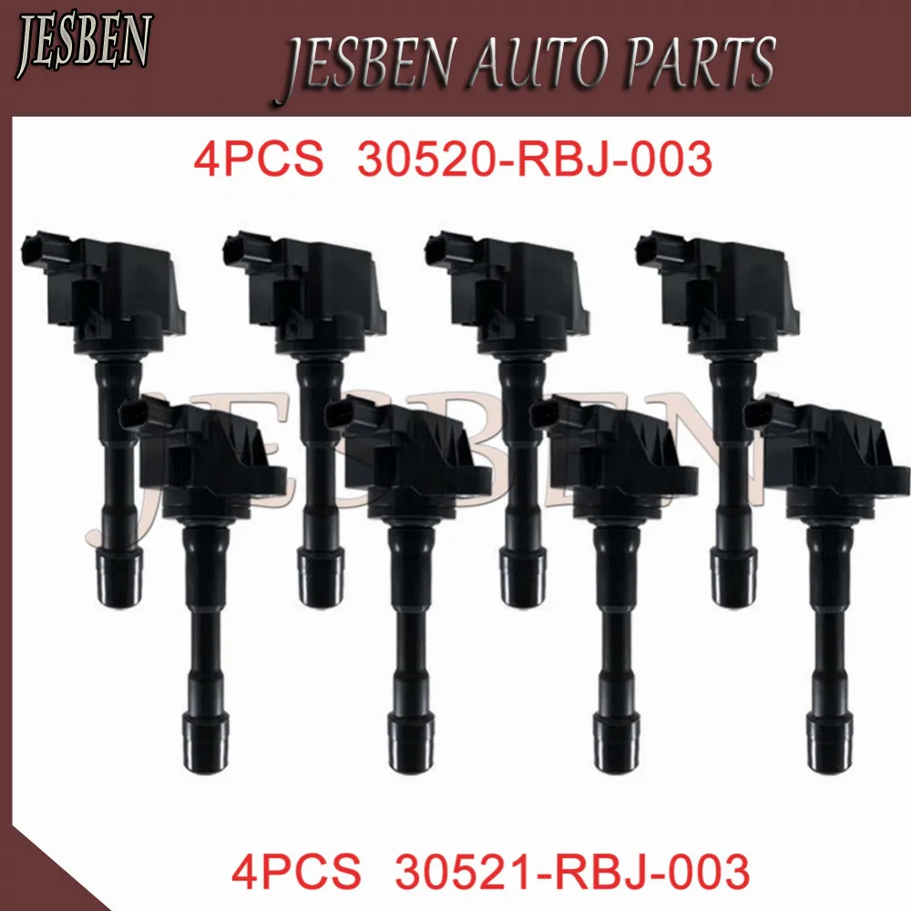 8PCS Front Rear Ignition Coil 30521-RBJ-003 30520-RBJ-003 For Honda FIT JAZZ Freed Acura ILX Insight 1.3 1.5 Hybrid 2012-2016