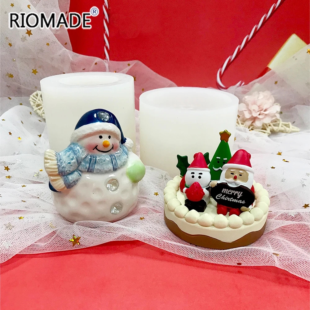 Christmas Cake Model Snowman Silicone Mold For Fondant Cake Decorating Tools Chocolate Dessert Mousse Kitchen Baking Mould