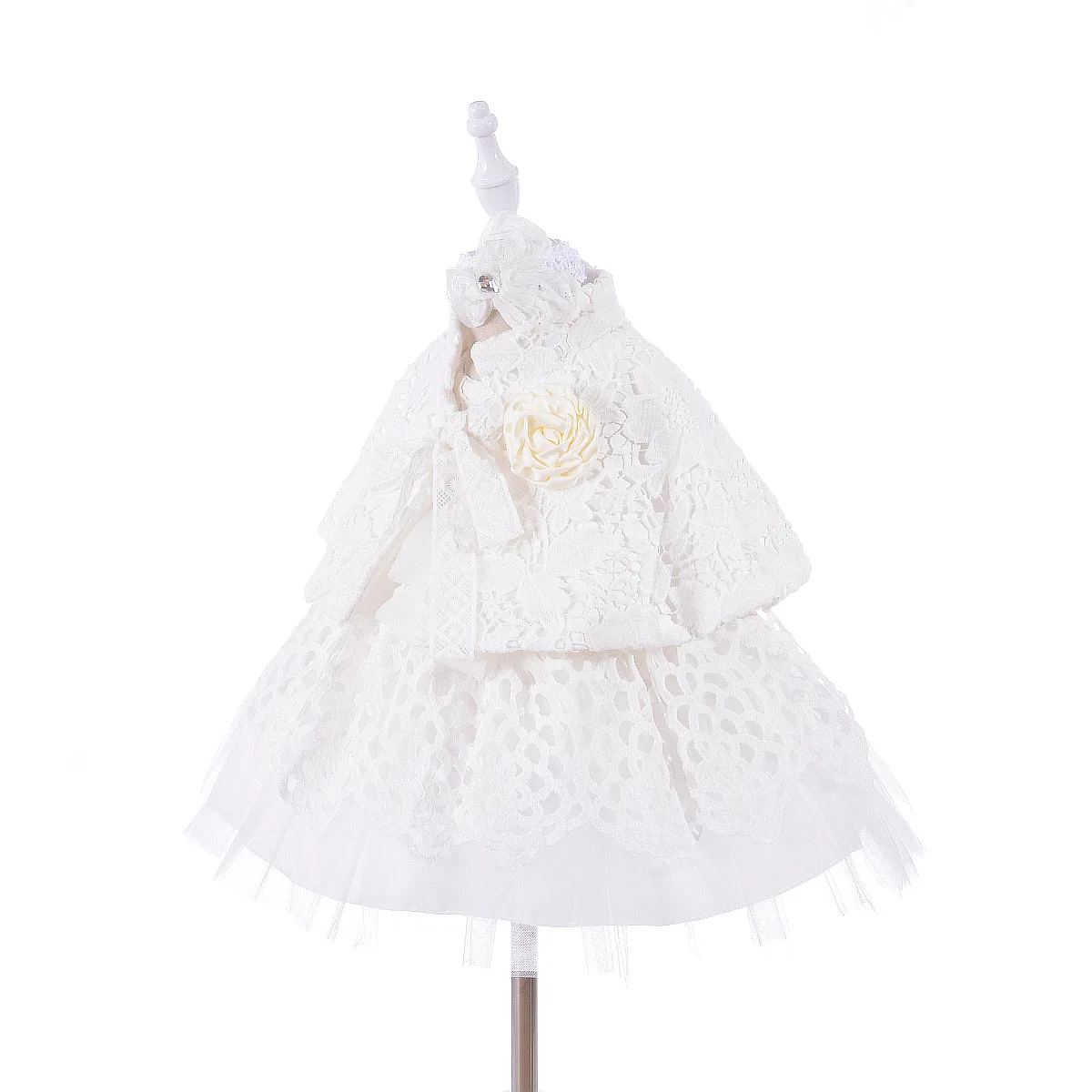 

2020 Infant Baby Girls Dresses Christening Gowns Newborn Babies Baptism Clothes Princess Tutu Birthday White Bow Flower Dress