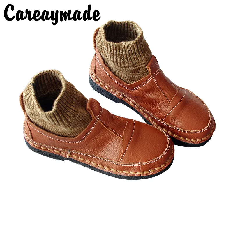 Careaymade-Super soft bottom Original manual Women\'s Shoes,Genuine leather Short boots and ankle Woolen boots,custom colors