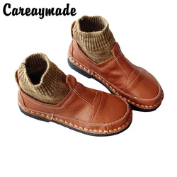 Careaymade-Super soft bottom Original manual Women's Shoes,Genuine leather Short boots and ankle Woolen boots,custom colors