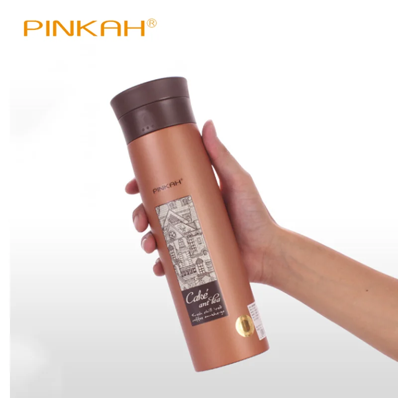 PINKAH Lightweight Thermos Cup 304 Stainless Steel With Tea Filter Leak-proof Outdoor Insulated Cup Coffee Mug Office Vacuum Cup