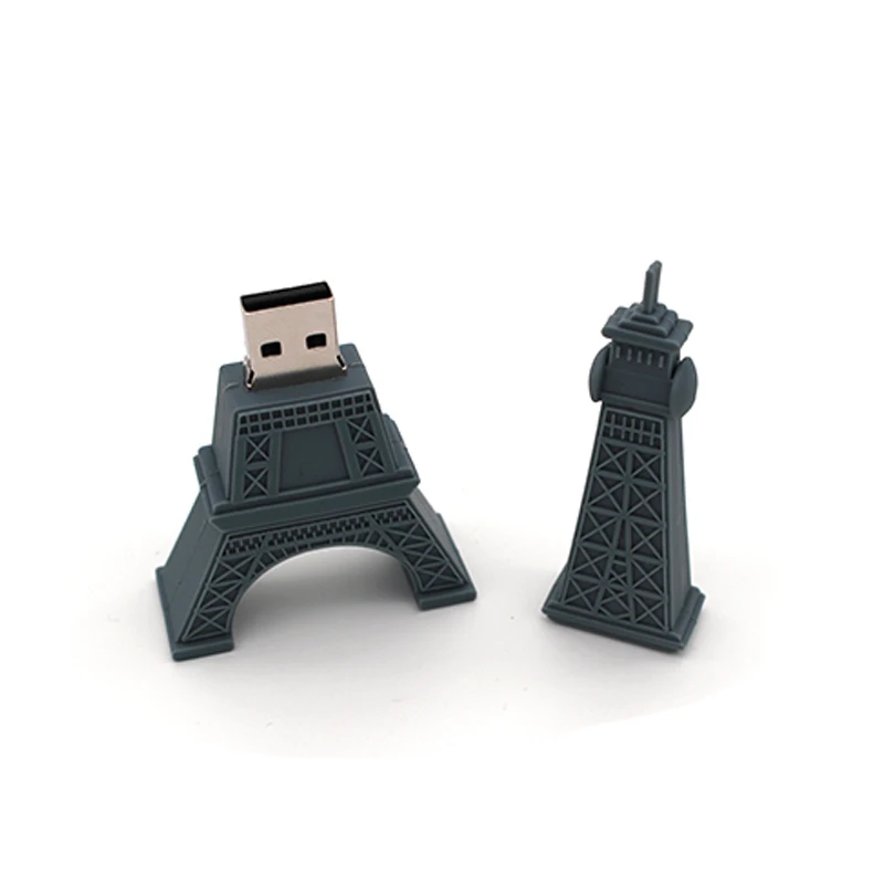 New Style Cartoon Eiffel Tower Pen Drive 64gb 32gb 4gb 8gb 16gb Usb Flash Drive Cute Pendrive Memory Stick Key Usb Stick Gift