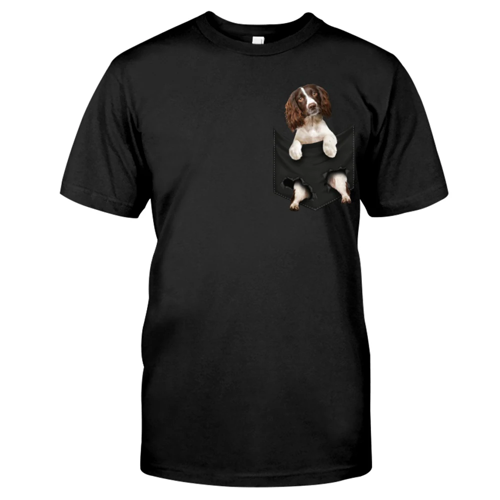 CLOOCL Cotton T-Shirts Fashion Bull Terrier Pocket Printed Shirt Men for Women Shirts Tops Funny Cotton Black Tees Drop Shipping