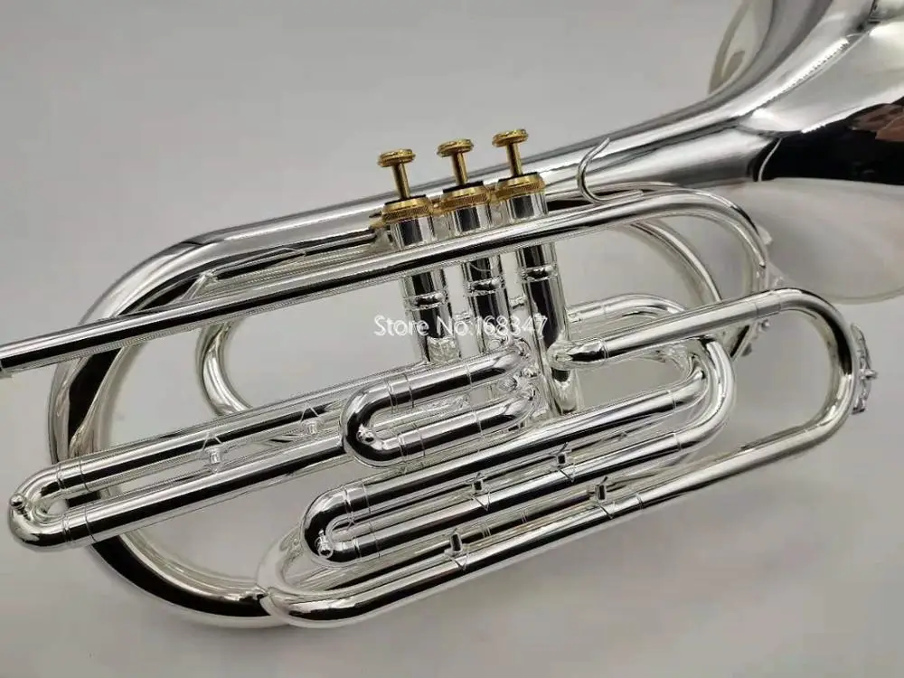 High Quality MARGEWATE Marching Baritone Bb Tune Sliver Plated Professional Musical Instrument With Case